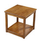 21.65"/23.62" Tall Wood End Table Walnut Square Side Table with Shelf