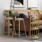 Glam Gold Iron Bar Table Faux Marble Specialty Top 41.3"H Bistro Table with Storage Clearhalo 'Bar Furniture' 'Bar Tables' 'bar_tables' 'furn' 'furn_bar_tables' 'Furniture' 'furniture_bar_tables' 'Kitchen & Dining Furniture' 1200x1200_d2e5a10e-503e-4bdf-b023-79447f10a288