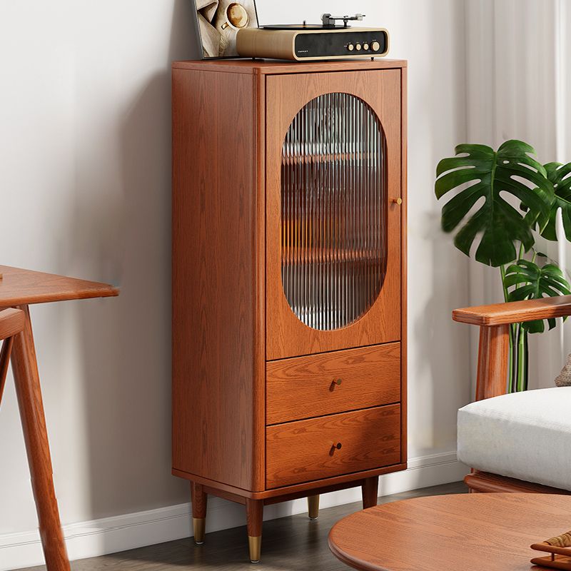 Modern Two Drawer Accent Cabinet Rectangular Wooden and Glass 1-Door Cabinet Clearhalo 'Cabinets & Chests' 'cabinets_chests' 'furn' 'furn_cabinets_chests' 'Furniture' 'Living Room Furniture' 1200x1200_d2e7c3d0-e7be-44dd-bc51-12283f8b2d31