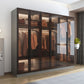 Armoire de garde-robe en verre et en bois placée de garde-robe contemporaine