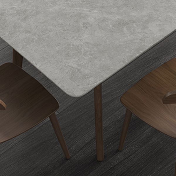 Mid-Century Modern Rectangle Dining Table Sintered Stone Table with 4 Solid Wood Legs Clearhalo ' dining_table' 'Dining Tables & Seating' 'Dining Tables' 'furn' 'furn_dining_table' 'Furniture' 'furniture_dining_table' 'Kitchen & Dining Furniture' 'kitchen&dining_furn' 'kitchen' 'kitchen_dining_table' 1200x1200_d2e87b4a-3c85-44da-8cc6-33bd8c3dd09b
