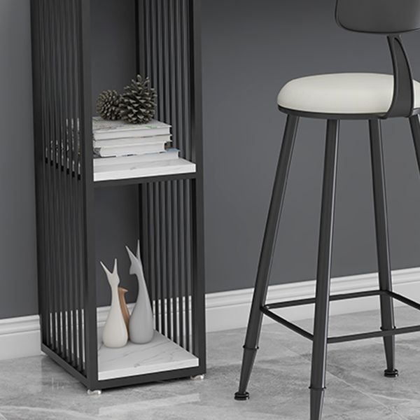 Tavolo da pranzo a barre di pietra glam rettangolo bar con doppio piedistallo per balcone