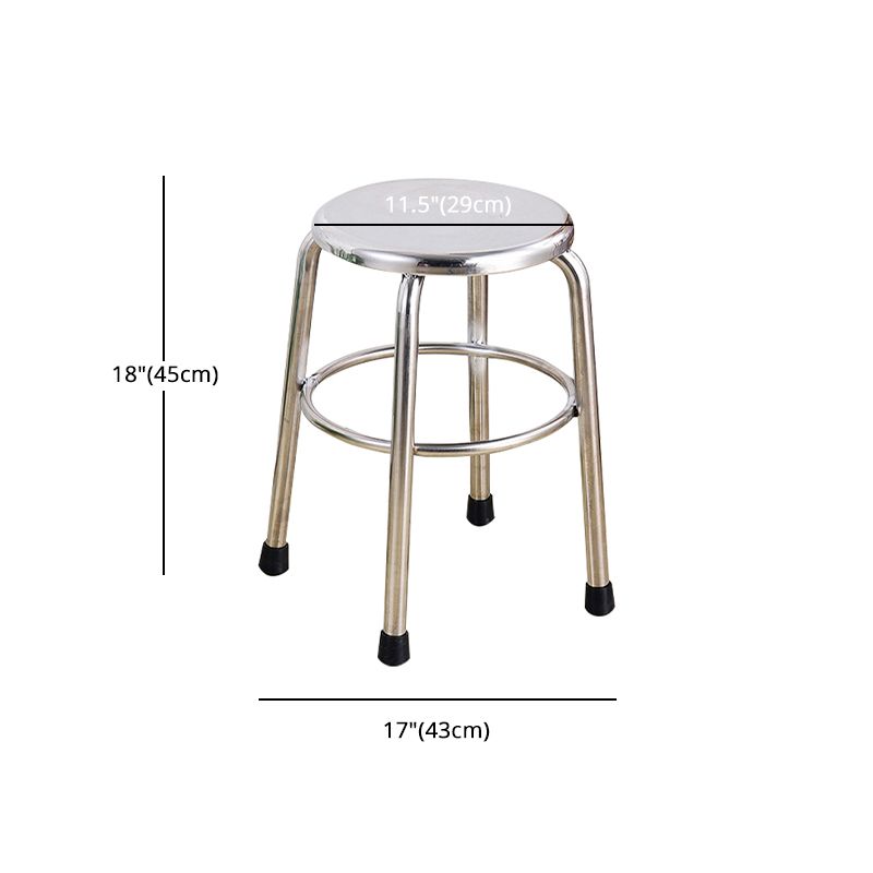 Modern Armless Backless Counter Stool Stainless Steel Laboratory Bar Stool with Pedal Clearhalo 'Bar Furniture' 'Bar Stools' 'bar_stools' 'furn' 'furn_bar_stools' 'furniture_bar_stools' 'Kitchen & Dining Furniture' 'kitchen&dining_furn' 'kitchen' 'kitchen_furn' Furniture' 1200x1200_d2eac07a-934d-4eb7-b87f-26595a95e4d1