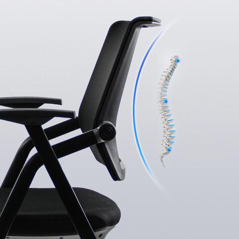 Silla de conferencia de malla de media espalda silla de armas fijo ergonómica para el cargo