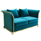 27.5" H Contemporary Velvet Tuxedo Arm Sofa with Pillows for Living Room