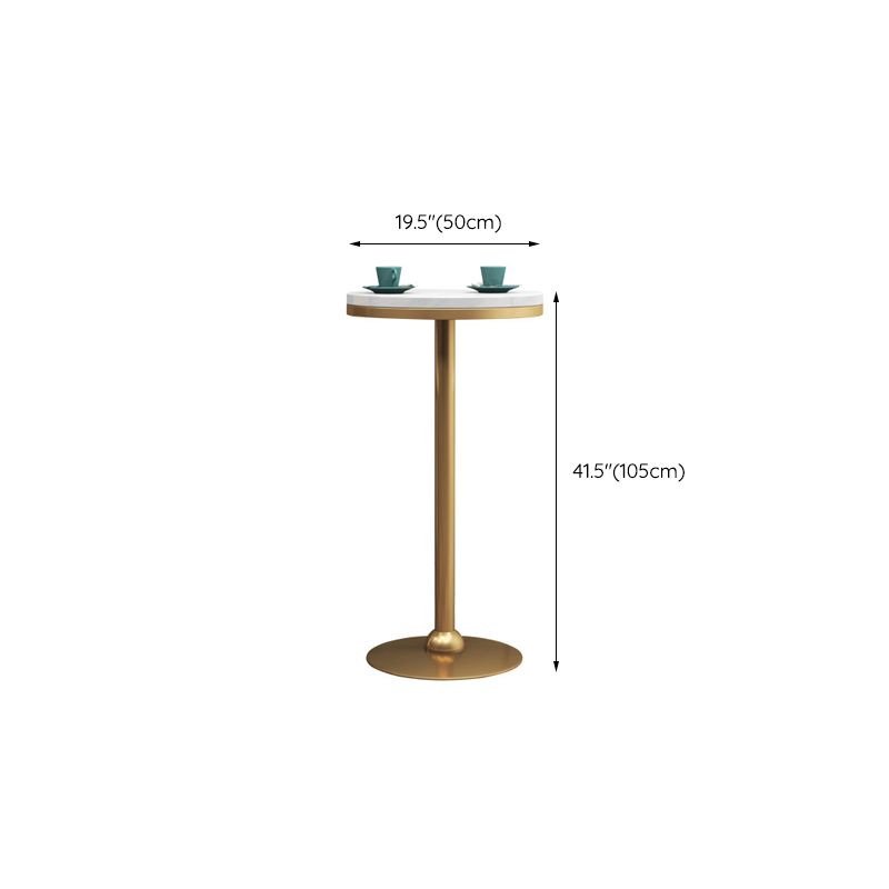 Gold Base Bar Table White Stone Fixed Pub Height Dining Table Clearhalo 'Bar Furniture' 'Bar Tables' 'bar_tables' 'furn' 'furn_bar_tables' 'Furniture' 'Kitchen & Dining Furniture' 1200x1200_d2ed4666-56ad-428d-8415-03bed7303d13