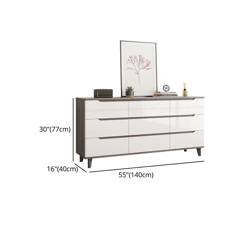 Wooden Storage Drawer Accent Chest White and Blue Cabinet with Drawers