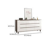 Wooden Storage Drawer Accent Chest White and Blue Cabinet with Drawers