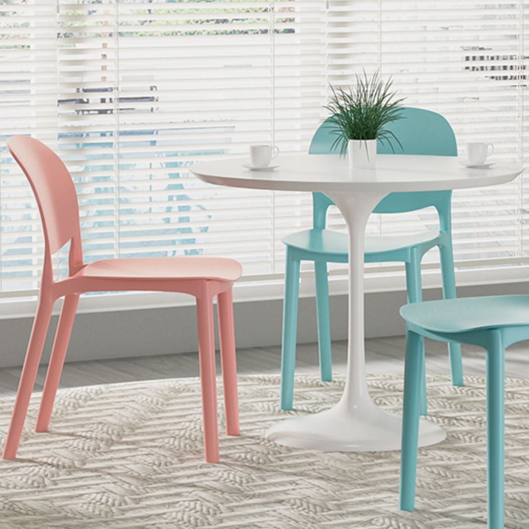 Modern Dining Room Plastic Open Back Stackable Dining Side Chair Clearhalo 'Dining Chairs' 'Dining Tables & Seating' 'dining_chair' 'furn' 'furn_dining_chair' 'Furniture' 'Kitchen & Dining Furniture' 1200x1200_d2ee18ab-40b0-42ea-b137-b8748eeba33b