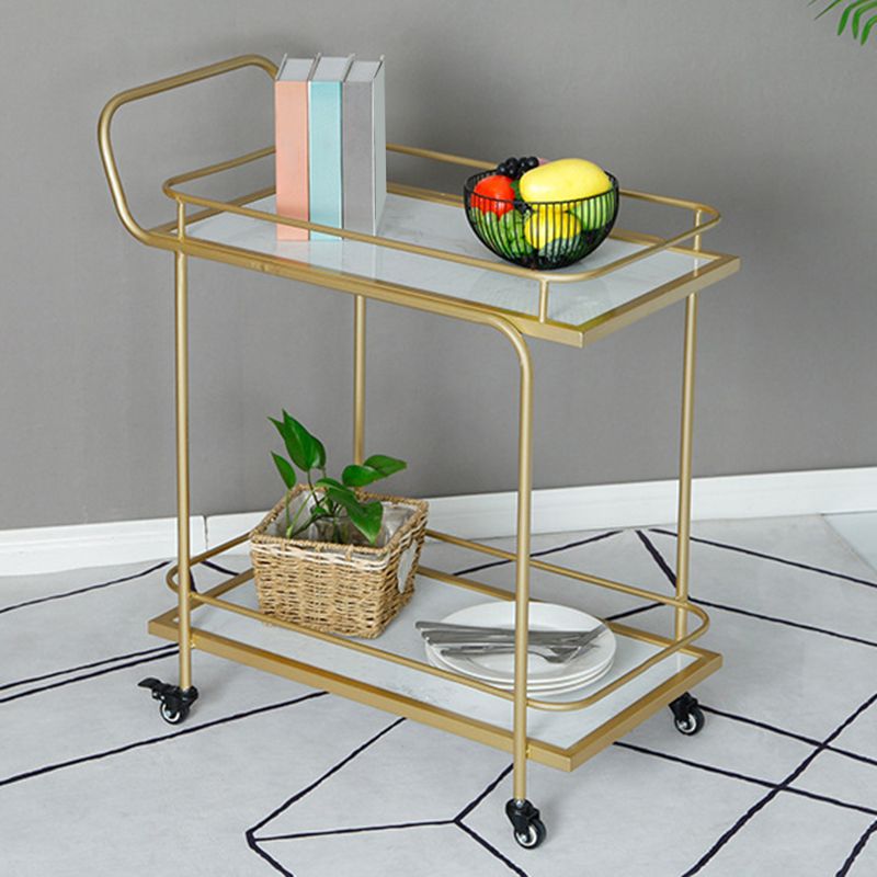 34.65 "High Modern Style Prep Table Rolling Metal Prep Table for Kitchen