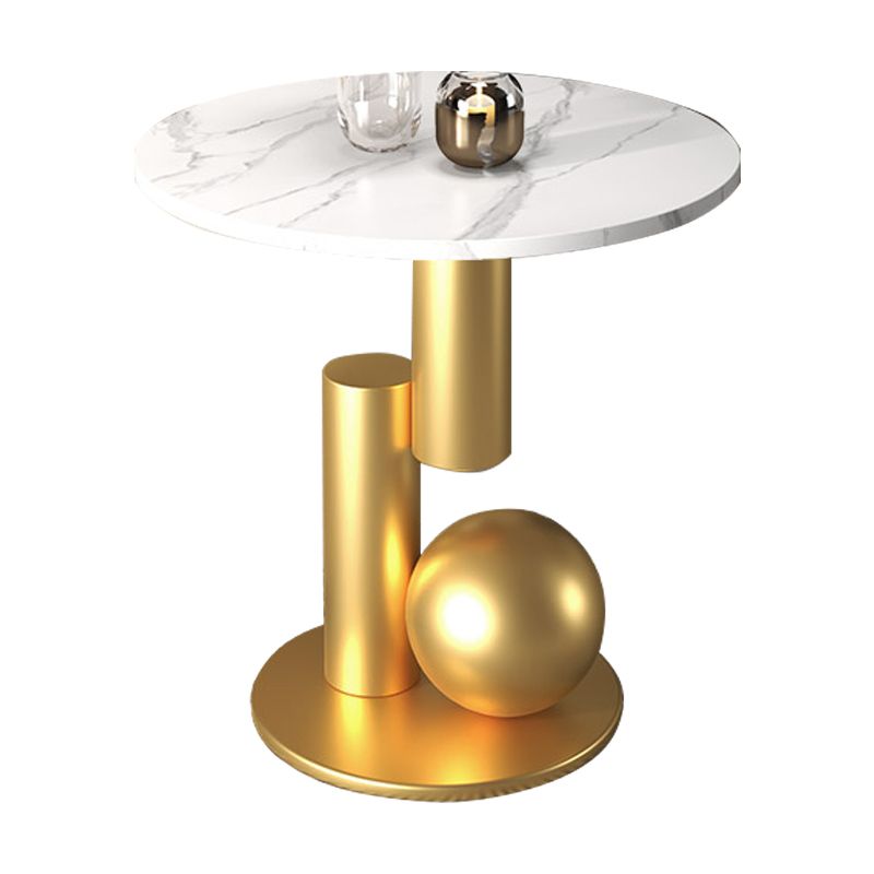 Pedestal contemporáneo de la mesa redonda de la pizarra 21.7 "Mesa al lado del sofá de altura