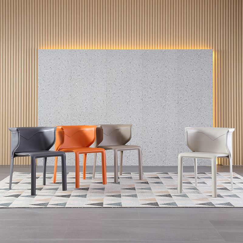 Contemporary Leather Dining Chair Armless Wingback Side Chair for Home Use Clearhalo 'Dining Chairs' 'Dining Tables & Seating' 'dining_chair' 'furn' 'furn_dining_chair' 'Furniture' 'Kitchen & Dining Furniture' 1200x1200_d2efdc14-8b0a-4901-a61e-d0d610ea447e