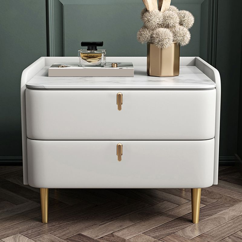 Tablette de nuit en bois à deux titres de 20 "de haut avec les jambes