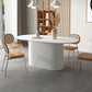 White Top Dining Table Traditional Luxury Oval Table with Pedestal Base Clearhalo 'Dining Tables & Seating' 'Dining Tables' 'dining_table' 'furn' 'furn_dining_table' 'Furniture' 'furniture_dining_table' 'Kitchen & Dining Furniture' 'kitchen' 'kitchen_dining_table' 1200x1200_d2f3251f-7486-445e-b5e6-e2c292331695