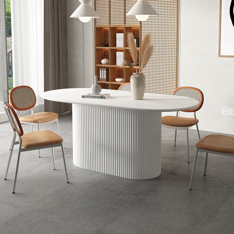 White Top Dining Table Traditional Luxury Oval Table with Pedestal Base Clearhalo 'Dining Tables & Seating' 'Dining Tables' 'dining_table' 'furn' 'furn_dining_table' 'Furniture' 'furniture_dining_table' 'Kitchen & Dining Furniture' 'kitchen' 'kitchen_dining_table' 1200x1200_d2f3251f-7486-445e-b5e6-e2c292331695