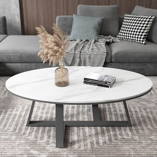Modern Style Metal Base Material Grey/black/white Oval Coffee Table Clearhalo 'Coffee & Accent Tables' 'Coffee Tables' 'coffee_tables' 'Furniture' 'furniture_coffee_tables' 'Living Room Furniture' 1200x1200_d2f3bb96-9866-4fab-9b22-f35d24b50327