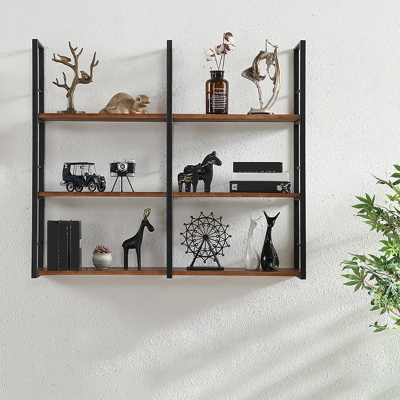 Wall Unit Industrial Bookshelf with Iron Frame Pine Wood Bookshelf Clearhalo 'Bookcases' 'furn' 'furn_bookcases' 'Furniture' 'furniture_bookcases' 'kitchen' 'kitchen_bookcases' 'Living Room Furniture' 'Office Furniture' 1200x1200_d2f45a99-3516-42ec-9267-20e46c14df40