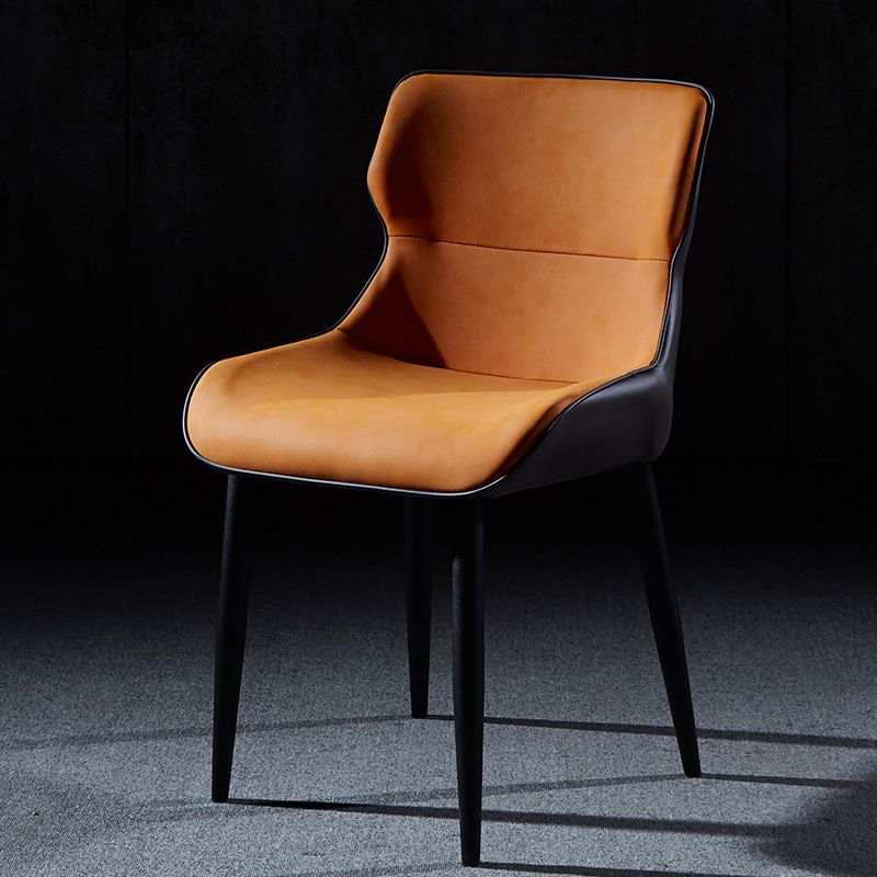 Modern Leather Dining Side Chair Indoor Wingback Chair with Black Legs Clearhalo ' kitchen&dining_furn' 'Dining Chairs' 'Dining Tables & Seating' 'dining_chair' 'Furniture' 'furniture_dining_chair' 'Kitchen & Dining Furniture' 'kitchen' 1200x1200_d2f484d4-1632-4661-8bdd-71422b4a1246