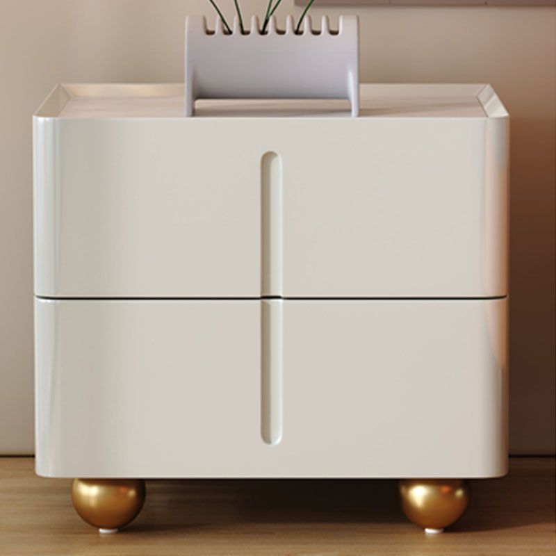 Faux Marble Bedside Gabinet 2 Cajones Cama de almacenamiento Noche