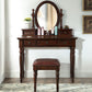 Traditional Wooden Make-up Vanity in Brown/black/white for Bedroom