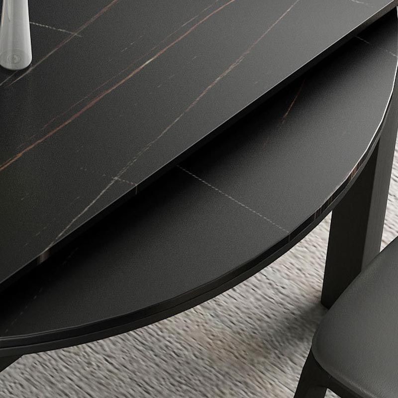 Stone Top Dining Table Contemporary Round Dining Table with 4 Legs Clearhalo 'Dining Tables & Seating' 'Dining Tables' 'dining_table' 'furn' 'furn_dining_table' 'Furniture' 'furniture_dining_table' 'Kitchen & Dining Furniture' 'kitchen' 'kitchen_dining_table' 1200x1200_d2f6e2ae-fa31-4356-8a2b-0877d2f6bc95