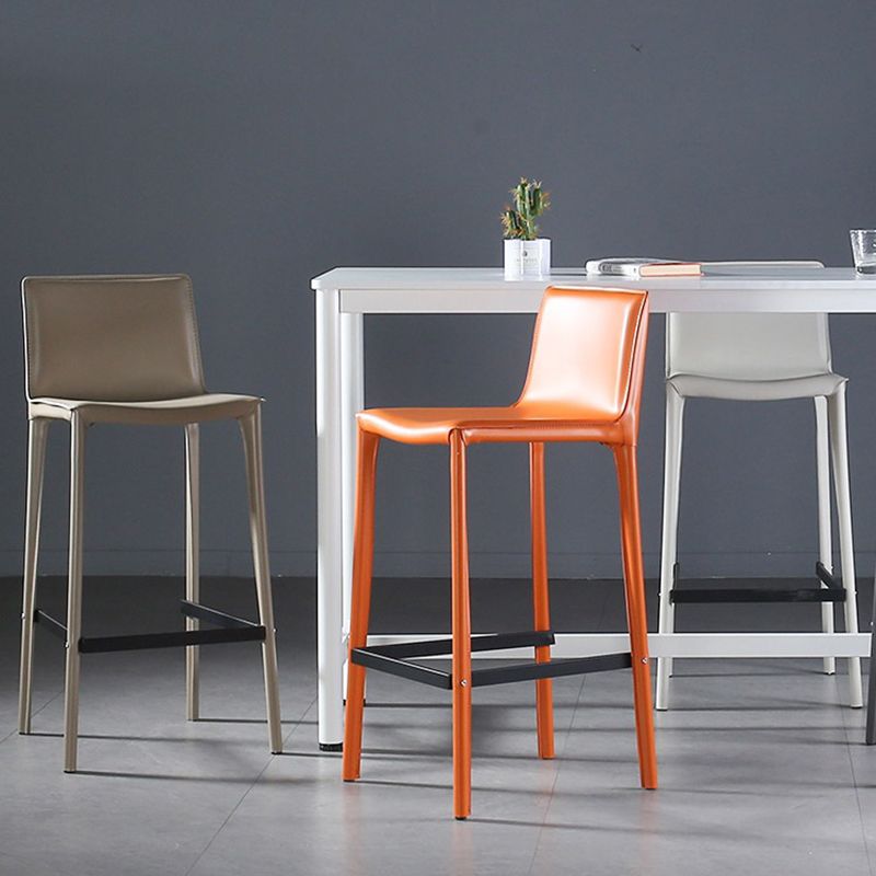 Coffee Shop Leather Bar Stool Rectangular Footrest Low Back Counter Height Stool, 1 Piece Clearhalo 'Bar Furniture' 'Bar Stools' 'bar_stools' 'furn' 'furn_bar_stools' 'furniture_bar_stools' 'Kitchen & Dining Furniture' 'kitchen&dining_furn' 'kitchen' 'kitchen_furn' Furniture' 1200x1200_d2f7882a-52aa-42eb-9f02-9c3f4758f166