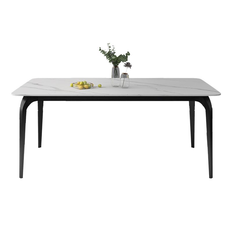 Rectangle Shape Industrial Dining Table Fixed Table with Sintered Stone Clearhalo 'Dining Tables & Seating' 'Dining Tables' 'dining_table' 'furn' 'furn_dining_table' 'Furniture' 'furniture_dining_table' 'Kitchen & Dining Furniture' 'kitchen' 'kitchen_dining_table' 1200x1200_d2f7c1d3-63d1-4eaa-92b8-1e14a16ce016
