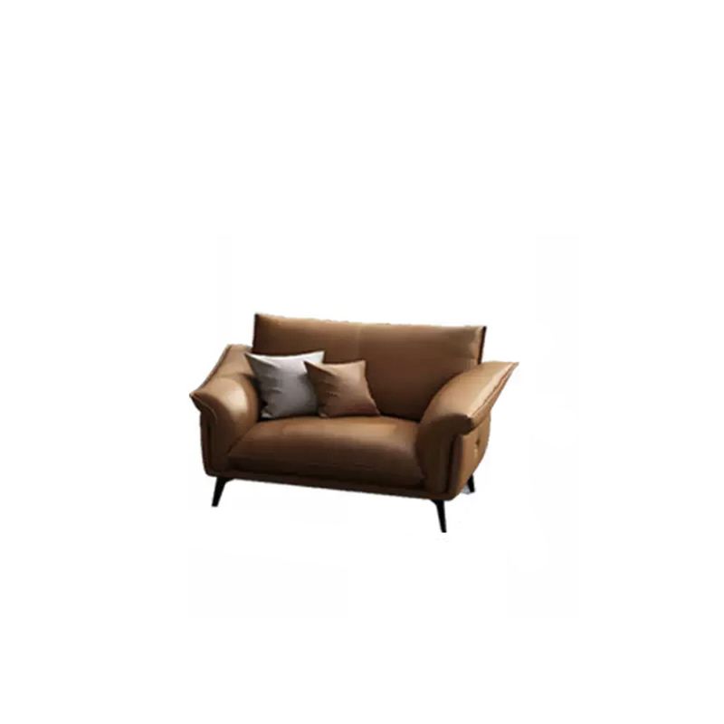 Orange Sponge Padded Leather Sofa with Pillow Back and Flared Armrest Sectional Clearhalo 'furn' 'furn_sectionals' 'Furniture' 'furniture_sectionals' 'Living Room Furniture' 'Sectionals' 1200x1200_d2f89f3a-cee8-4f8b-9509-92394287e324