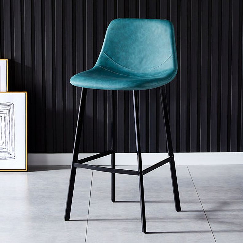 Contemporary Design Leather Counter Stool Low Back Armless Stools with Metal Base Clearhalo 'Bar Furniture' 'Bar Stools' 'bar_stools' 'furn' 'furn_bar_stools' 'Furniture' 'furniture_bar_stools' 'Kitchen & Dining Furniture' 1200x1200_d2f90fda-cd49-451c-894b-eca3040a67ca