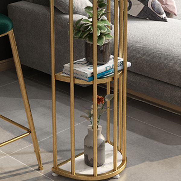 Tavolo da bar in stile glam in pietra ovale banda bar con archiviazione