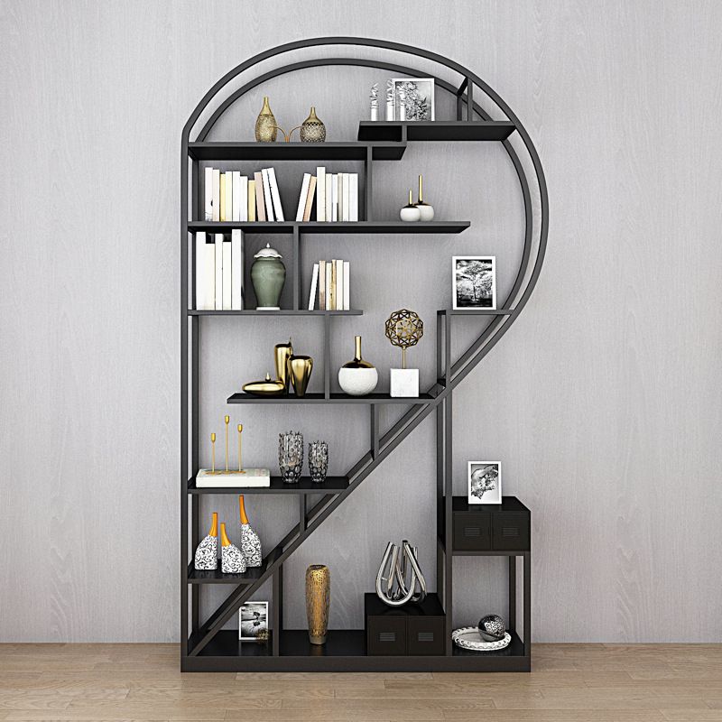 Contemporary Bookcase Open Back Metal Bookshelf for Home Office