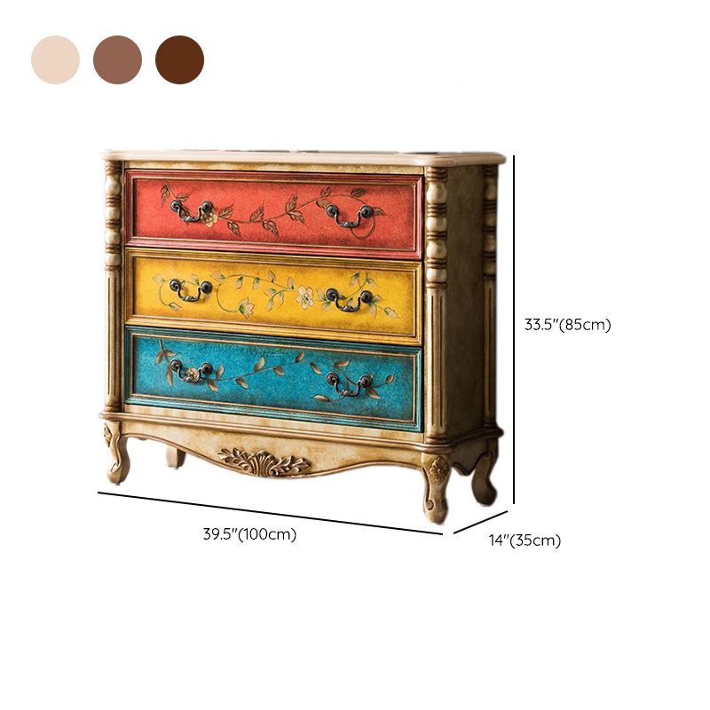 Midden-eeuwse moderne houten borst rechthoek accentkist met laden