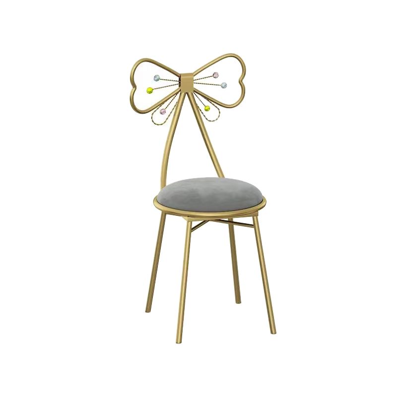 Glam Metal Dining Room Chairs Open Back Dining Side Chair for Restaurant Use