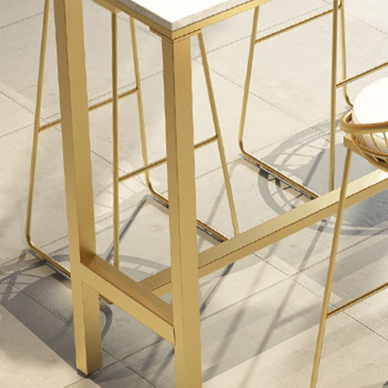 Marble Contemporary Cocktail Bar Table White and Gold Rectangle Counter Table Clearhalo 'Bar Furniture' 'Bar Tables' 'bar_tables' 'furn' 'furn_bar_tables' 'Furniture' 'Kitchen & Dining Furniture' 1200x1200_d2fdce4b-7f99-41e0-854d-b47916e4ad31