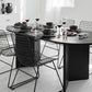 Modern Wood Dining Table Oval Black Dinner Table for Dining Room Clearhalo 'Dining Tables & Seating' 'Dining Tables' 'dining_table' 'furn' 'furn_dining_table' 'Furniture' 'Kitchen & Dining Furniture' 1200x1200_d2fe4aa6-ebf6-4a77-b1d8-61f17d673ad2