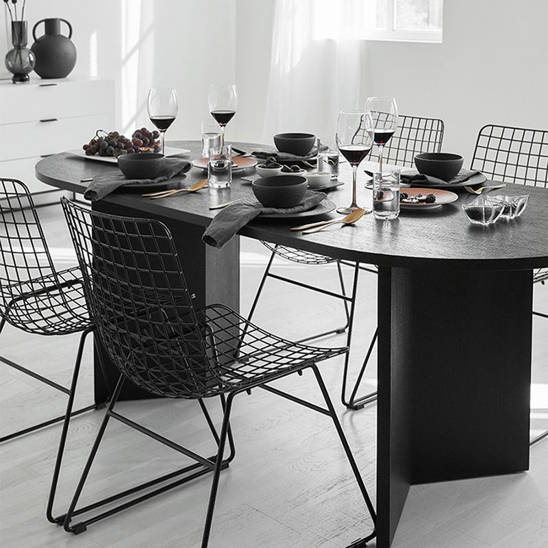 Modern Wood Dining Table Oval Black Dinner Table for Dining Room Clearhalo 'Dining Tables & Seating' 'Dining Tables' 'dining_table' 'furn' 'furn_dining_table' 'Furniture' 'Kitchen & Dining Furniture' 1200x1200_d2fe4aa6-ebf6-4a77-b1d8-61f17d673ad2