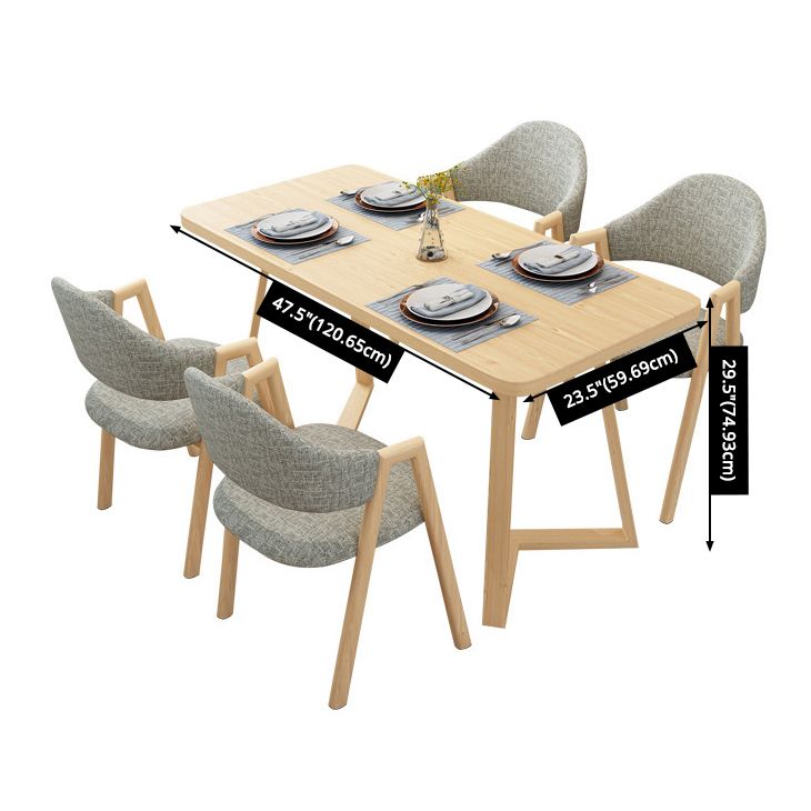 Fixed Contemporary Solid Wood Dining Room Set with Rectangle Shape Dining Set for Restaurant Clearhalo 'Dining Room Sets' 'Dining Tables & Seating' 'dining_room_set' 'furn' 'furn_dining_room_set' 'Furniture' 'furniture_dining_room_set' 'Kitchen & Dining Furniture' 'kitchen&dining_furn' 'kitchen' 1200x1200_d2fe976c-8bfc-4bf3-93ee-0a58b81ad990