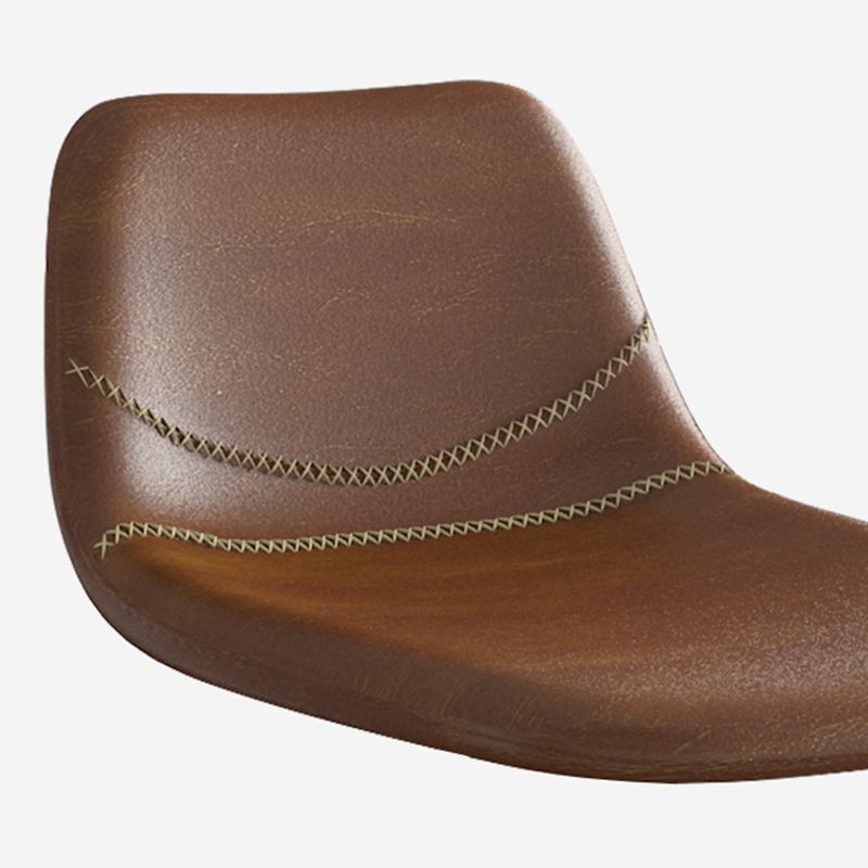 Contemporary Adjustable Backrest Counter High Stool with Leather Cushion