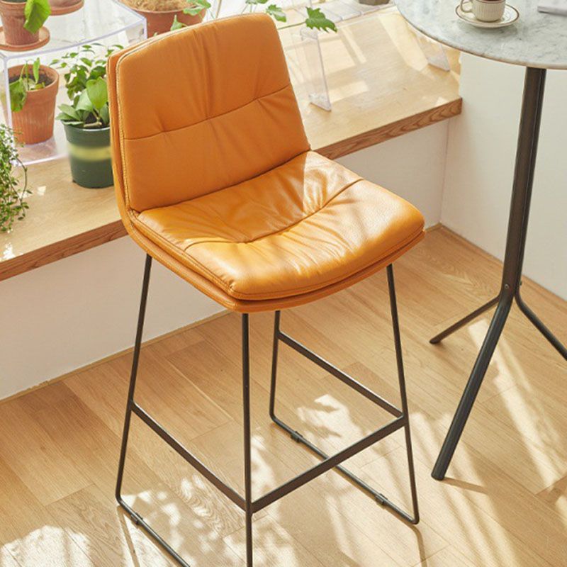 Scandinavian Coffee Shop Footrest Stool Matte Finish Upholstered Barstool Clearhalo 'Bar Furniture' 'Bar Stools' 'bar_stools' 'Furniture' 'furniture_bar_stools' 'Kitchen & Dining Furniture' 1200x1200_d300ec3c-bbf9-4b5a-b7a5-c345627d379c