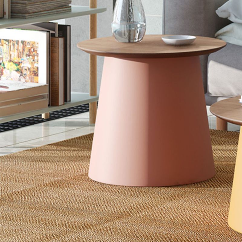 Tavolino moderno rotondo acrilico/legno con tavolino da caffè a base di un piede
