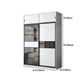 Contemporary Wardrobe Closet Wood and Glass Wardrobe Armoire