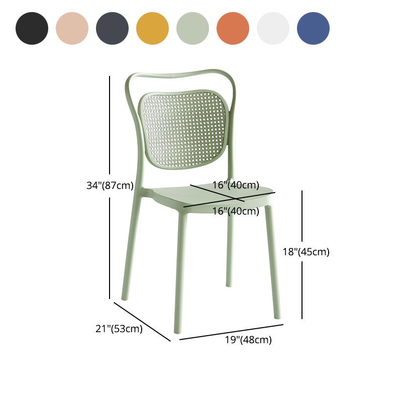 Scandinavian Design Plastic Dining Armless Chairs for Home Open Back Side Chair Clearhalo ' kitchen&dining_furn' 'Dining Chairs' 'Dining Tables & Seating' 'dining_chair' 'furn' 'furn_dining_chair' 'Furniture' 'furniture_dining_chair' 'Kitchen & Dining Furniture' 'kitchen' 1200x1200_d3029efb-376d-402e-b721-5f099baca323