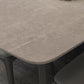 Industrial Sintered Stone Top Dining Table Rectangle Table with Double Pedestal