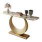 Modern Console Table Stone Half Moon End Table , 11.81-inch Wide