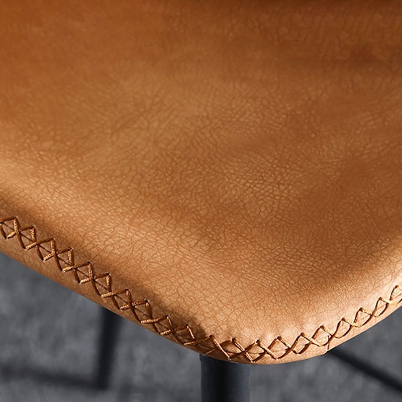 Scandinavian Matte Finish Leather Bar Stool Low Back Home Stool Clearhalo 'Bar Furniture' 'Bar Stools' 'bar_stools' 'Furniture' 'furniture_bar_stools' 'Kitchen & Dining Furniture' 1200x1200_d3047b51-0db4-4871-adf3-b389f430f7bb