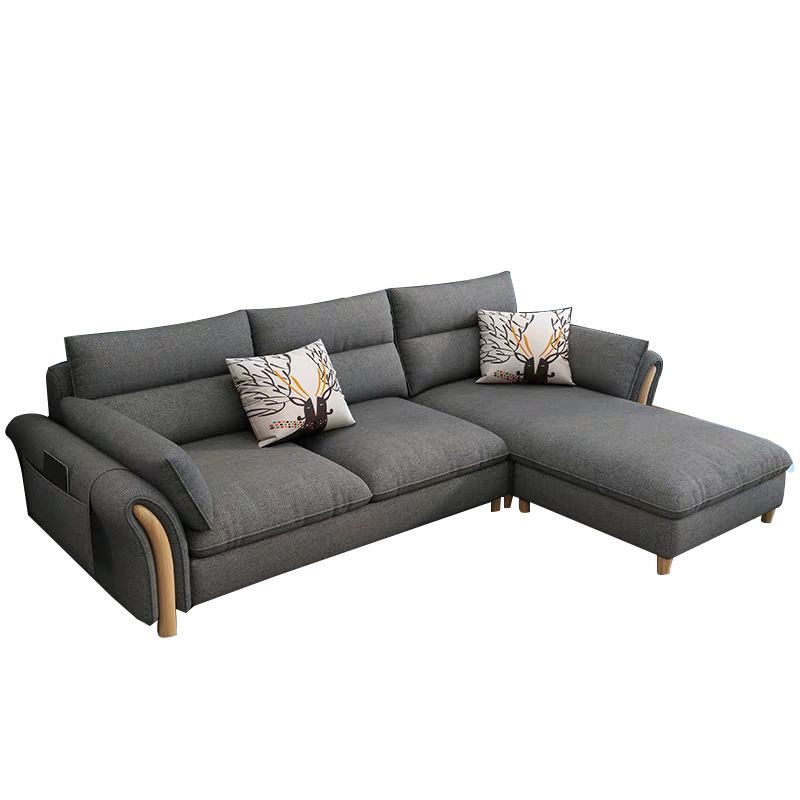 35.43" Tall Modern Linen Sectional Flared Arm Sectional for Living Room Clearhalo 'furn' 'furn_sectionals' 'Furniture' 'Living Room Furniture' 'Sectionals' 1200x1200_d304e600-21c9-455b-9438-2163992e53e3