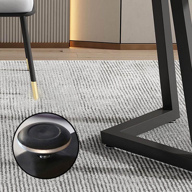 Bureau de bureau de rectangle de pierre Desk de style moderne en noir