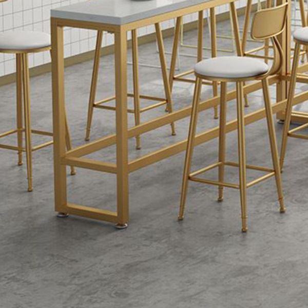 Juego de mesa de pub con reposapiés rectangular Glam 1/2/3/4/6 piezas Juego de bistró de cafetería blanca