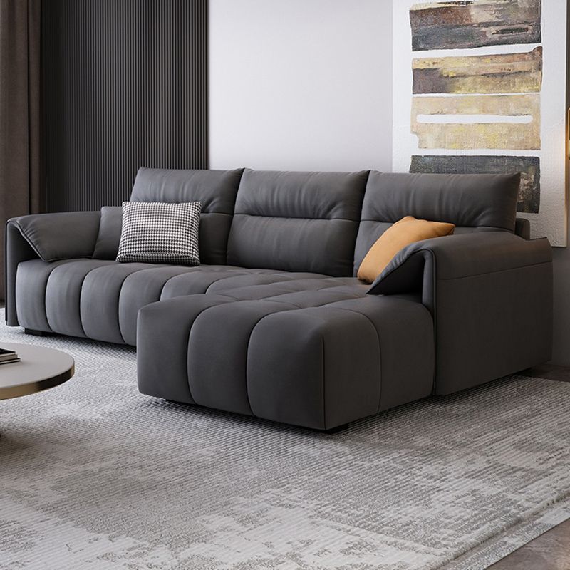 Dark Gray Cushion Back Contemporary Removable Cushions L-Shape Sofa & Chaise Clearhalo 'furn' 'furn_sectionals' 'Furniture' 'furniture_sectionals' 'kitchen' 'kitchen_sectionals' 'Living Room Furniture' 'Sectionals' 1200x1200_d30677af-de1d-4be3-97f3-d1030a47d8d5