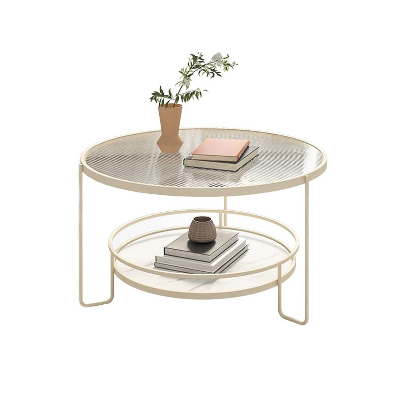 Round Tropical Single Coffee Table No Distressing Glass Coffee Table with 3 Legs Clearhalo 'Coffee & Accent Tables' 'Coffee Tables' 'coffee_tables' 'furn' 'furn_coffee_tables' 'Furniture' 'Living Room Furniture' 1200x1200_d3086b5a-447a-4bed-807a-827e6cad2fbc